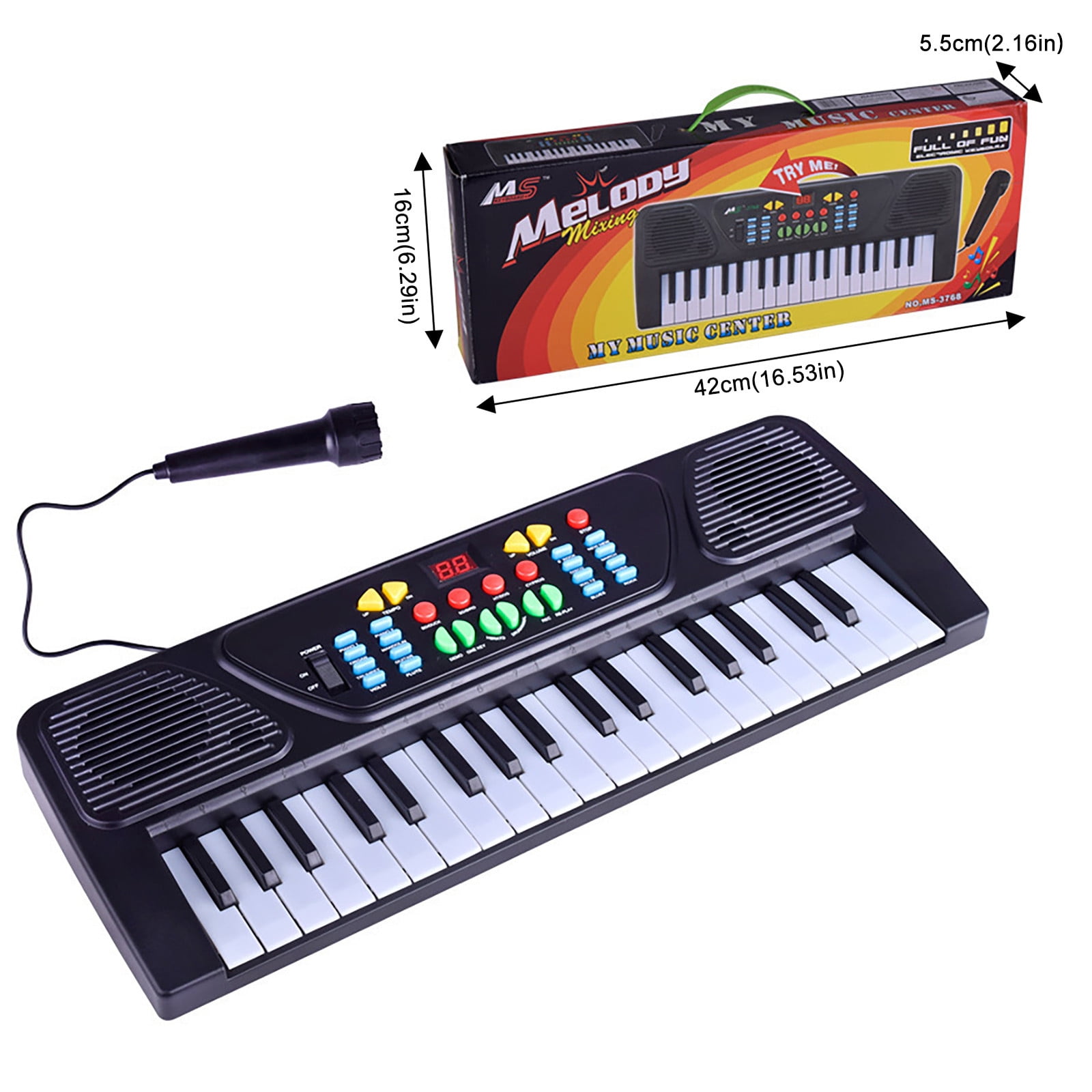 37 Keys Digital Electronic Keyboard For Kids With Microphone Usb Cable Piano Gift For Children