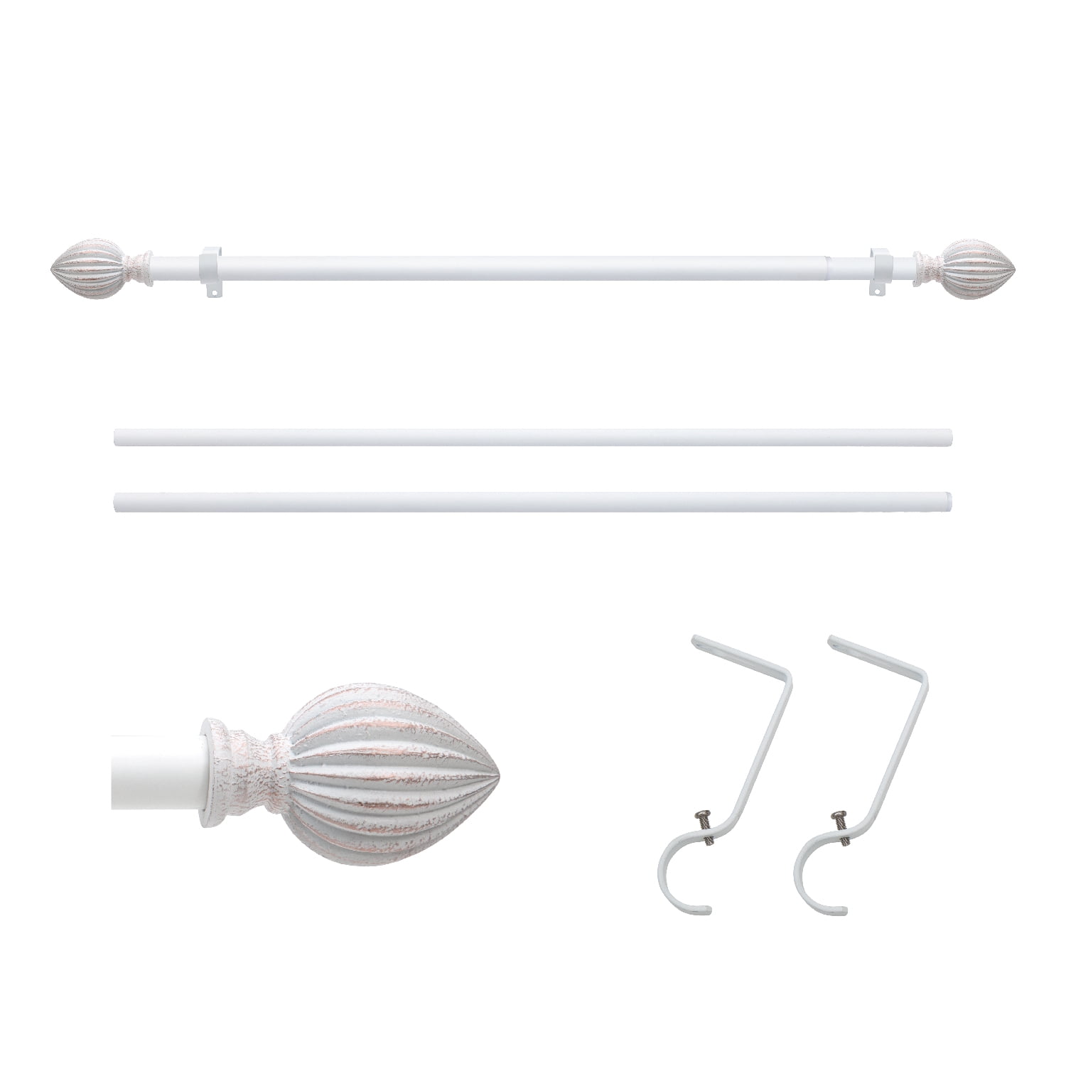 WL.Rocaille 3/4" Adjustable Standard Curtain Rod, 8"-48"