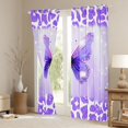 thumbnail image 3 of Manfei Chic Butterflies Black Out Curtains,Wild Cheetah Print Curtains Pack of 2 (42x63 Each),Purple White Bedroom Curtains For Girls Teens,Ultra Soft Home Decor, 3 of 6