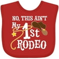 thumbnail image 3 of Inktastic No, This Ain't My 1st Rodeo Cowboy Hat and Lasso Boys or Girls Baby Bib, 3 of 4