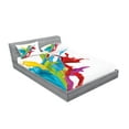 thumbnail image 2 of Ambesonne Colorful Fitted Sheet & Pillow Sham Set, Surreal Digital Paint, Queen, Multicolor, 2 of 2