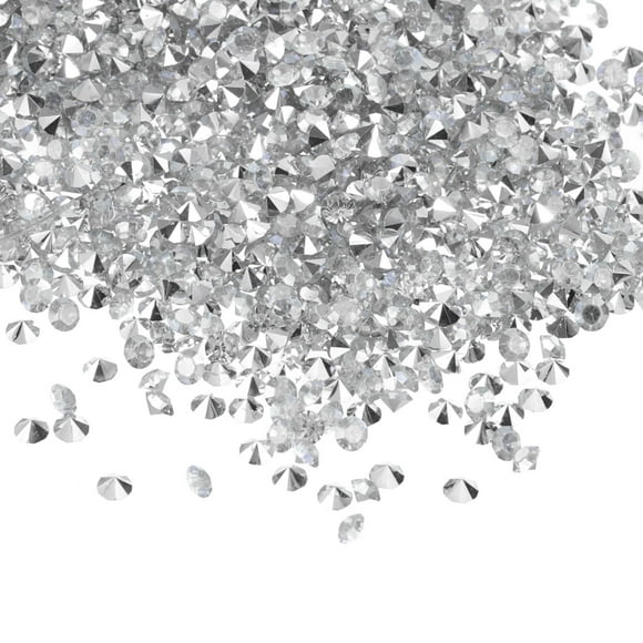Unique Bargains 14000Pcs Acrylic Wedding Table Diamonds 3mm Crystals Gems for Decorations, Silver