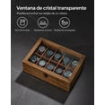 thumbnail image 4 of Caja de relojes SONGMICS para 10 relojes de madera con tapa de cristal, 4 of 8