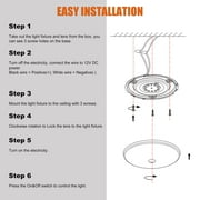 Facon Modern Flush Mount Lights with Frosted Glass Plastic Lens Cover and on/off switch