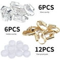 thumbnail image 2 of 12 Pieces Clip-on Earrings Converter Components for Non-Pierced Ears and 12 Pieces Comfort Earring Pads, Gold and Silver, 2 of 7