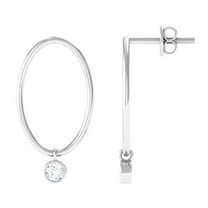 Rosec Jewels Certified Moissanite Front Facing Hoop Drop Earrings for Women (D-VS1 Quality), 925 Sterling Silver