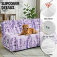 thumbnail image 5 of COEQINE Lazy Boy Recliner Chair Cover 3 Seater Sofa Slipcover 8 Pieces Comfy Dog Couch Cover Reclining Chair Slipcover with Side Pocket for Pets, Kids, Lavender Floral Purple, 5 of 8