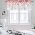 thumbnail image 3 of 2 Pack Red Polka Dot Valance for Window Watercolor Red Gradient Abstract Modern Kitchen Valance Rod Pocket Short Curtain Topper Decorative Window Treatment for Living Room Bedroom 42"x12", 3 of 8