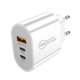 thumbnail image 1 of Cargador rápido USB-C de 20 W: doble puerto PD, compacto/listo para viajar, para uso en todo el mundo/3 dispositivos, 1 of 2