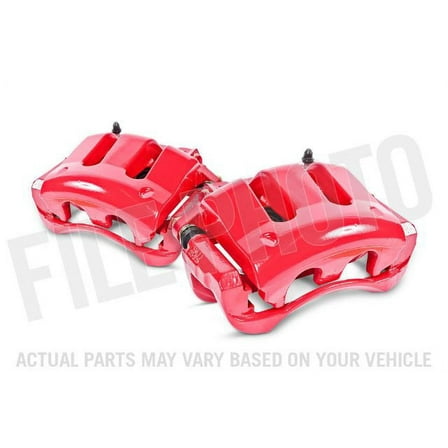 Power Stop Rear Pair of Red Powder Coated Calipers S4920