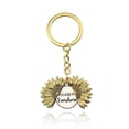 thumbnail image 1 of Sunflower Keychain You Are My Sunshine Engraved Key Chain Open Locket Inspirational Portable Keyring for Women Girls, Gold, 1 of 6