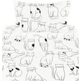 thumbnail image 3 of J-pinno Cat Kitty Cute Cozy Fun 3 Pcs Twin Sheet Set for Kids Boys Girls Children 100% Cotton Flat Sheet + Fitted Sheet + Pillowcase Bedding Set, 3 of 5