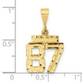 thumbnail image 3 of Auriga Fine Jewelry 14K Yellow Gold Brushed Diamond-cut Number 87 Charm for Women, 3 of 6