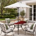 thumbnail image 2 of Round Outdoor Tablecloth with Umbrella Hole and Zipper, Red Coastal Beach Tablecloth with Elastic Waterproof, Farmhouse Abstract Ocean Waves Striped Patio Table Covers for 45" - 54" Pool Tables, 2 of 9