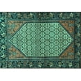 thumbnail image 1 of Ahgly Company Machine Washable Indoor Rectangle Persian Turquoise Blue Traditional Area Rugs, 8' x 12', 1 of 4