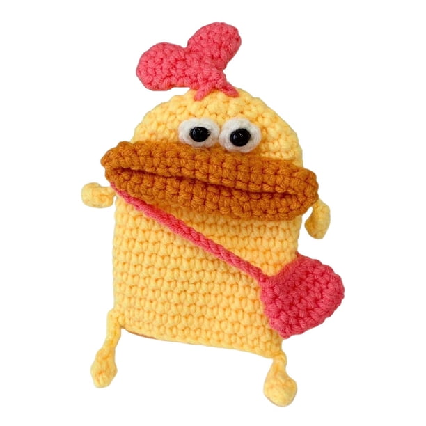 de muñeca de hecho a mano, artesanía de costura, haz tu propio juguete tejido a mano, de de muñeca clásica para regalo Amarillo Hugo equipos de ganchillo