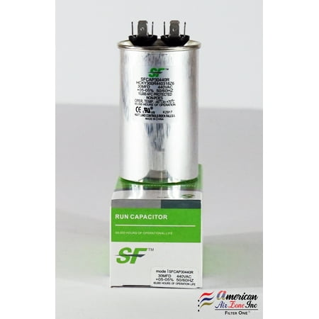 

TRANE SF Run Capacitor - 30 MFD (MicroFarad) 370/440 Volts - (1 Pack) - Run Capacitor (Oval) - for Motors Fans or AC Compressors (Replaces other Brands Run Capacitors)
