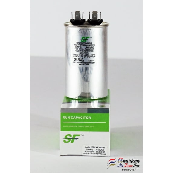 TRANE SF Run Capacitor - 30 MFD (MicroFarad) 370/440 Volts - (2 Pack) - Run Capacitor (Oval) - for Motors, Fans or AC Compressors (Replaces other Brands Run Capacitors)