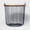 Blue, variant on Wire Storage Floor Bin Navy - Round Iron & Wood Decorative Basket with Handles, Lidded, 19.25"x19.375"