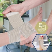 Med Pride 3 inch x 180 inch Elastic Bandage Wrap with Velcro Closure, Latex-Free, Reusable Compression Bandage, 4 Pack