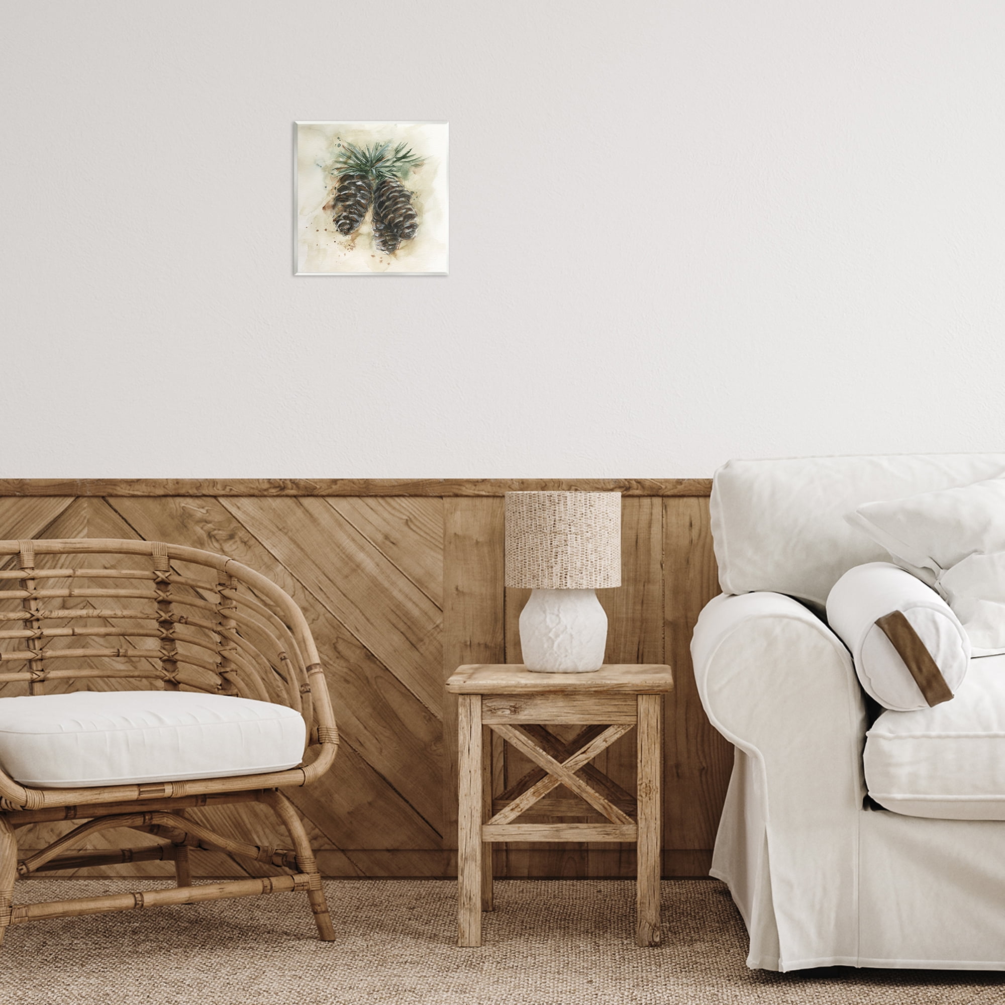 Stupell Industries Rustic Forest Pinecone Plants & Flowers Painting Unframed Art Print Wall Art, 12 x 12
