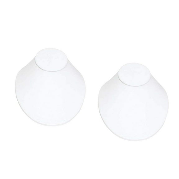Low Profile Necklace Bust Jewelry Display White 6-1/2" x 8" (Package of 2)