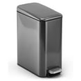 thumbnail image 1 of Trash Can with Lid Soft Close, 2 Gallon Stainless Steel Step Trash Bin, Slim Garbage Can with Inner Buckets for Bathroom, Bedroom, Office, Kitchen ( Black ), 1 of 6