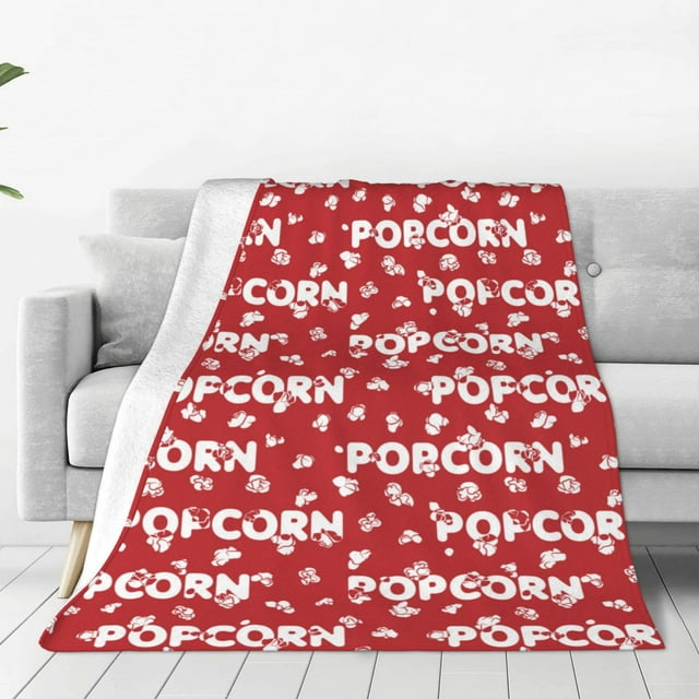 Fotbe Popcorn2 Manta de Franela Acolchonada con Estampado, Súper Suave y Esponjosa, Extra Grande para Sofá, Cama, Uso Todo el Año-40"x30"