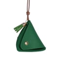 thumbnail image 1 of New Triangular Leather Coin Purse Portable Coin Change Storage Bag Button Small and Cute Wallet-green-, 1 of 9