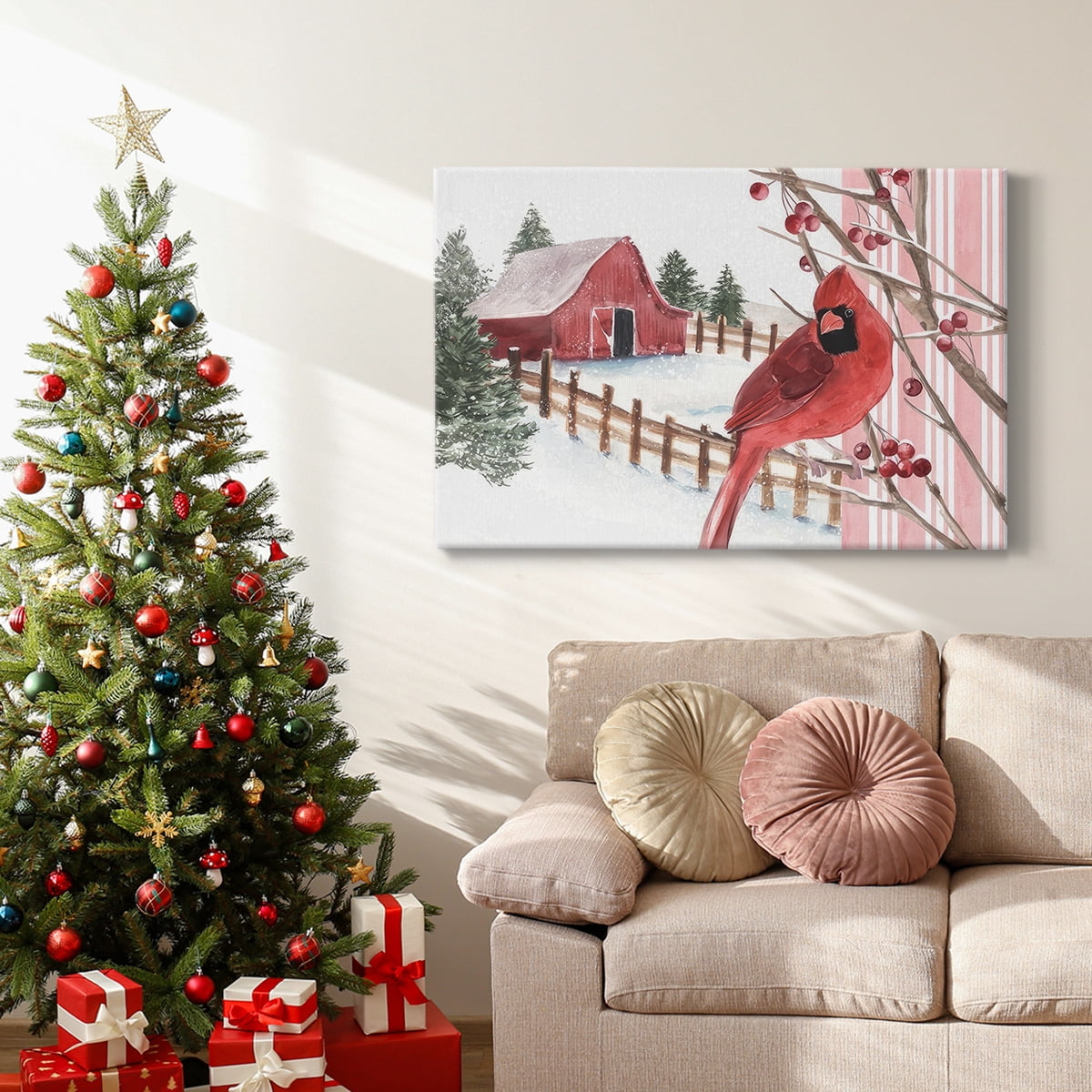 Winter Cardinal Collection A- Gallery Wrapped Canvas
