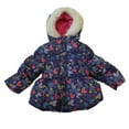 thumbnail image 2 of Pacific Trail Girls Purple Floral Winter Coat Fur Trim Puffer Ski Jacket 4, 2 of 2