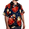 thumbnail image 2 of Seven Starred Ladybird Men's Casual Short Sleeve Button Down Shirts - Printed Summer Beach Tops for Men and Women, 2 of 6