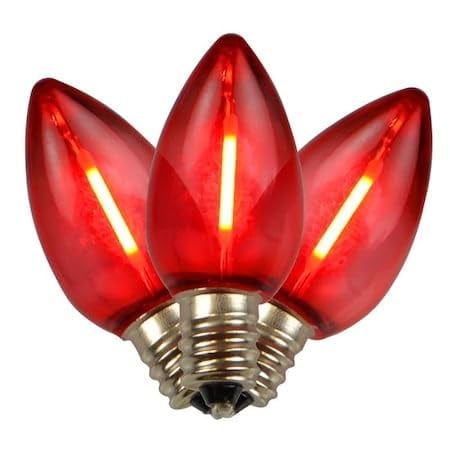 Bombillas navideñas rojas LED C7, 25 unidades