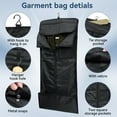 thumbnail image 5 of HONEIER Garment Bag for Travel 4 in 1 Waterproof Travel Suit Bag with Shoulder Strap Convertible Garment Duffel Bag with Shoe Compartment for Men Women, Carry on Luggage Bags Gym Bag, Black, 55L, 5 of 11