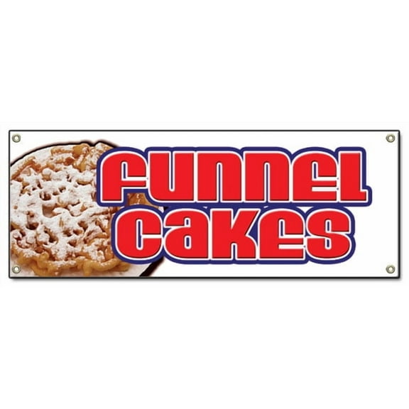 SignMission B-Funnel Cakes 18 x 48 in. Funnel Cakes Banner Sign