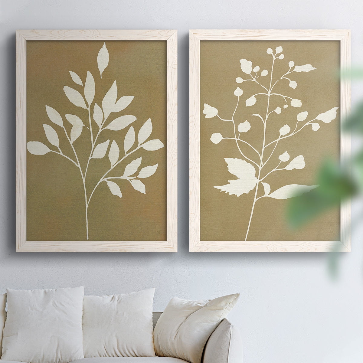 Honey Botanical I - Premium Framed Canvas 2 Piece Set - Ready to Hang