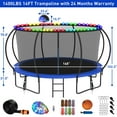 thumbnail image 3 of Kumix Trampoline 14FT 1400LBS Trampoline for 2-3 Adults/ 7-8 Kids, Recreational Trampoline with Enclosure, Basketball Hoop, Wind Stakes and More Gifts, Outdoor Galvanized Full Spray Trampoline, 3 of 9
