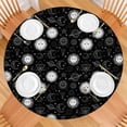 thumbnail image 2 of Black White Sun Moon Planet Star Pattern Round Fitted Tablecloth with Elastic Edge,Dining Table Cover Waterproof,Outdoor Round Tablecloth for Camping,Dining,Indoor and Outdoor, 2 of 7