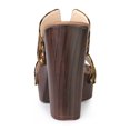 thumbnail image 3 of BLISSFUL STEP Women's Faux Suede Platform High Block Heel Slides Sandals Brown Leopard (Size 8), 3 of 6