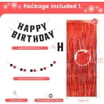 thumbnail image 2 of Décorations d'Anniversaire Rouges et Noires, Décorations de Fête Rouges, Toile de Fond Joyeux Anniversaire pour Femmes Hommes Garçons Filles Incluant Bannière, Rideau en Aluminium, Kit Arche de Ballons., 2 of 6