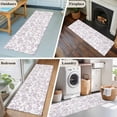 thumbnail image 5 of Spring Flower Runner Rug 2x6 FT,Non Slip Hallway Rugs,Vintage Farmhouse Light Purple Boho Leaf Washable Soft Floor Carpet Throw Runner Carpet Long Rugs for Entryway Kitchen Bedside Sliding Door, 5 of 8