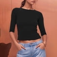 thumbnail image 2 of Long Sleeve Tops For Women,Elegant Classy Tops Old Money Outfits Women,Date Night Tops,Fall Womens Clothes,Yoga Tops,Fitted Tight Thin Long Sleeve Shirts,Work Blouse,Going Out Tops For Women, 2 of 4