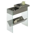 thumbnail image 2 of Convenience Concepts SoHo Flip Top Glass End Table with Charging Station and Shelf, Weathered Gray, 2 of 5