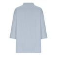 thumbnail image 5 of BangWanChi 3/4 Length Sleeve Womens Tops Womens Solid Color V-neck Loose Button Blouse 3/4Sleeve Casual Work Tunic Tops, 5 of 6