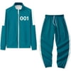 Unisex Squid Game Cosplay Costume Sweatshirts and Sweatpants 2 Piece Outfit 001 456 067 Long Sleeve Tracksuit Jacket Sets