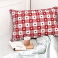 thumbnail image 4 of Fotbe Red Plaid Daisy Funda de Almohada Decorativa Estilo Occidental, Lujo en Algodón, Fundas para Almohadas King, Cojín Estampado para Decoración del Hogar-20"x30", 4 of 6