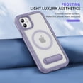 thumbnail image 2 of Dteck Magnetic & Seamless Stand for iPhone 11, Compatible with MagSafe, Military Grade Drop Protection, Slim Frosted Rugged Kickstand Phone Case for iPhone 11,Matte Purple, 2 of 7