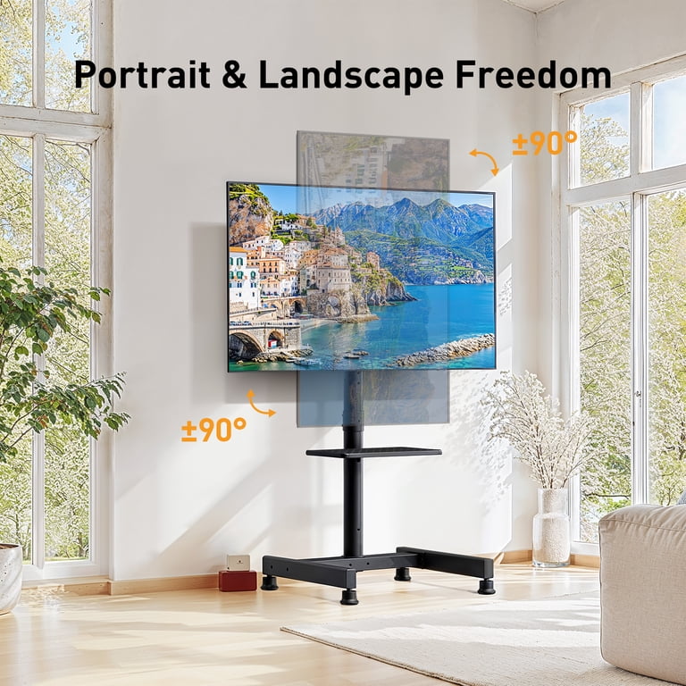 MountFTV Floor TV Stand with Wheels, 26–50 Inch, Mobile photo 2