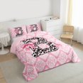 thumbnail image 3 of Homewish Leopard Print Letter Queen Comforter Set, Ribbon Monogrammed B Bedding Sets, Hippie Mandala Damask Reversible Bedding Comforter Set, Luxury Bedroom Decor, 3-Piece, 3 of 8