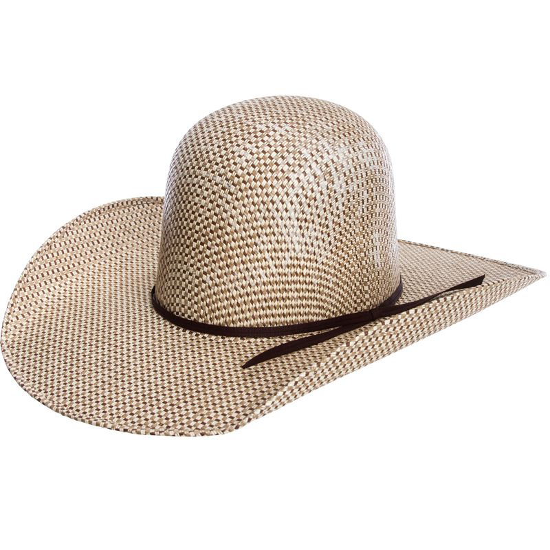 open crown straw cowboy hat